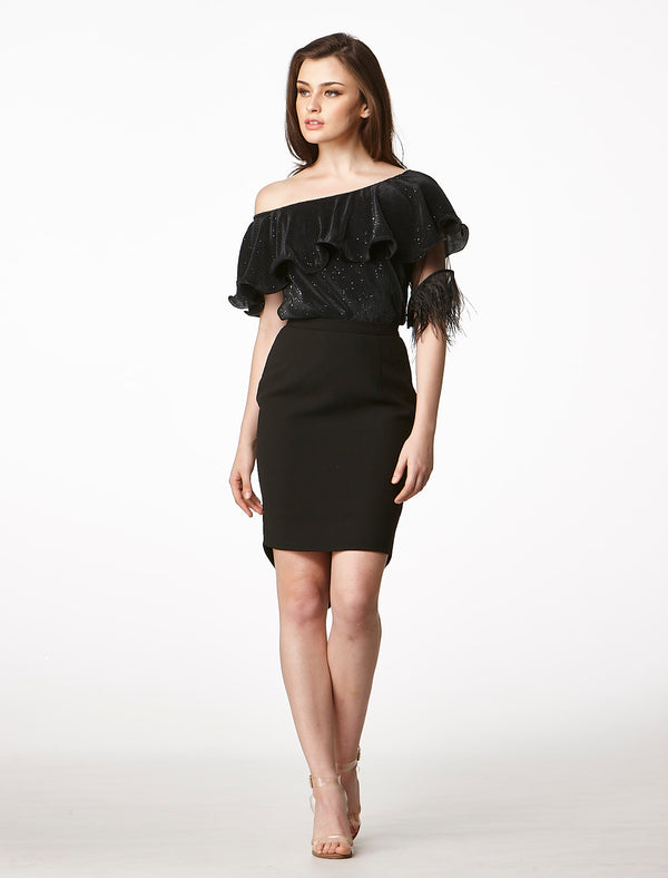 MOS Toga Feather Sleeve Top