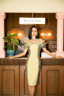 "1960" The Collection Liz Taylor Qipao - Yellow