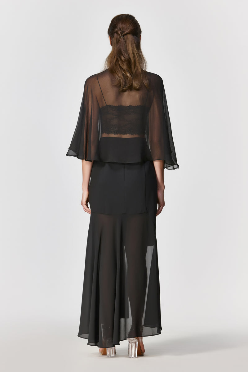 Dawn Asymmetrical Skirt - Black