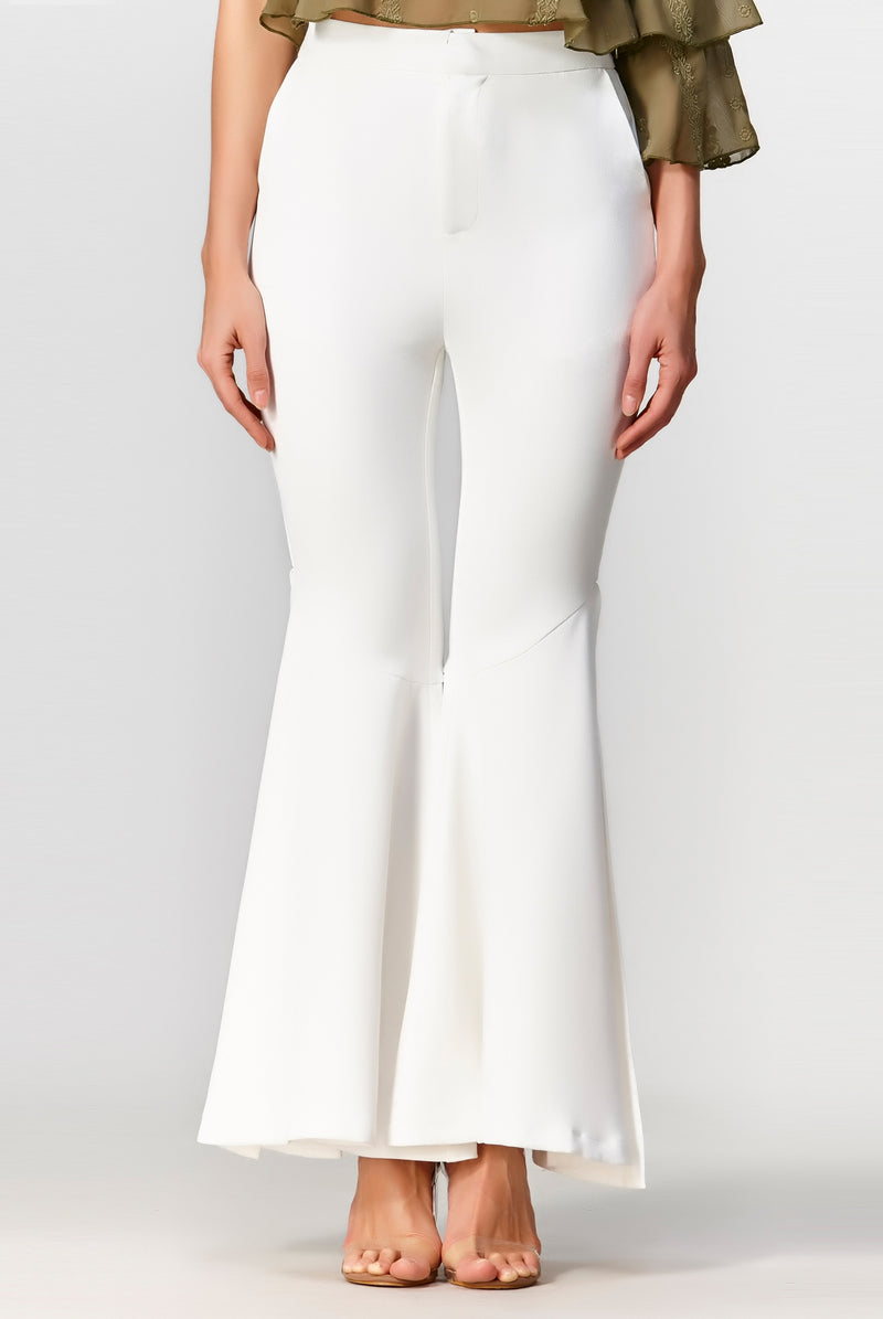 Dawn Bell Bottom Pants - White