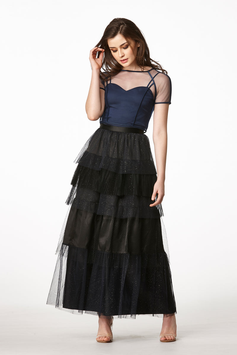 MOS Layered Net Skirt - Black