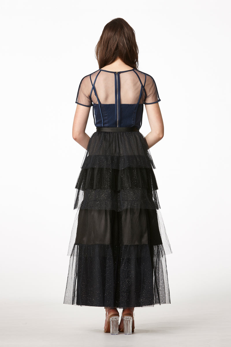 MOS Layered Net Skirt - Black