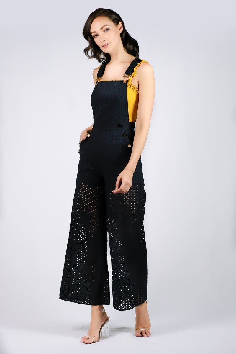 AW'18 Embroidered Lace Overall - Black