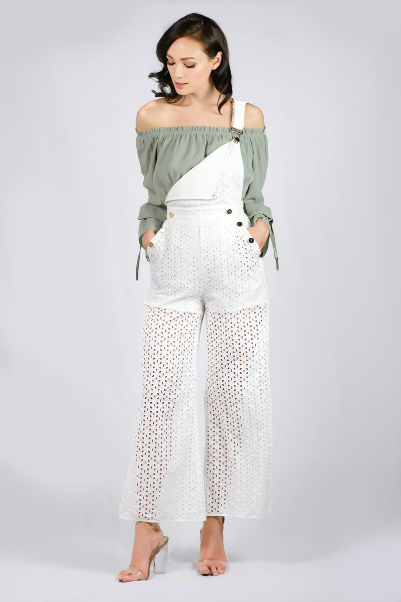 AW'18 Embroidered Lace Overall - White