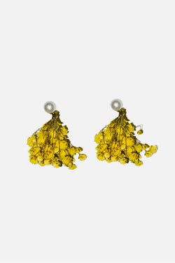 Secret Garden Preserved Real Flower Earrings - Yellow