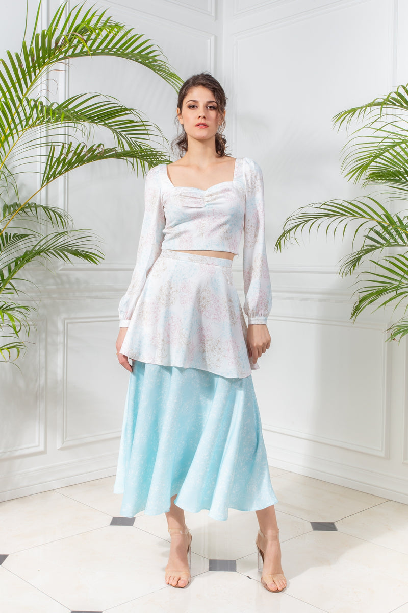 CAPSULE '19 Tiered Skirt - Turquoise