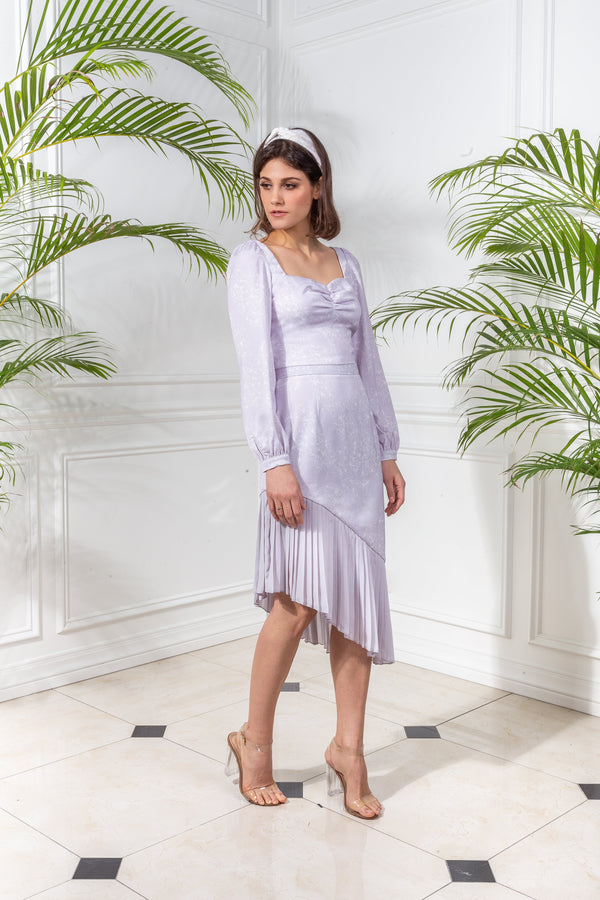 CAPSULE '19 Asymmetrical Pleated Skirt - Lavender