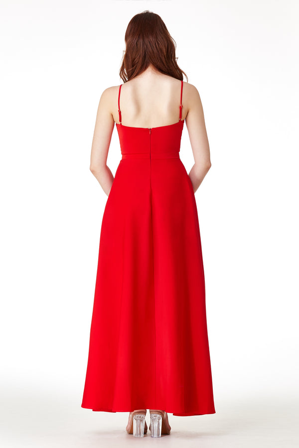AW'18 Evening Slit Dress - Hot Red
