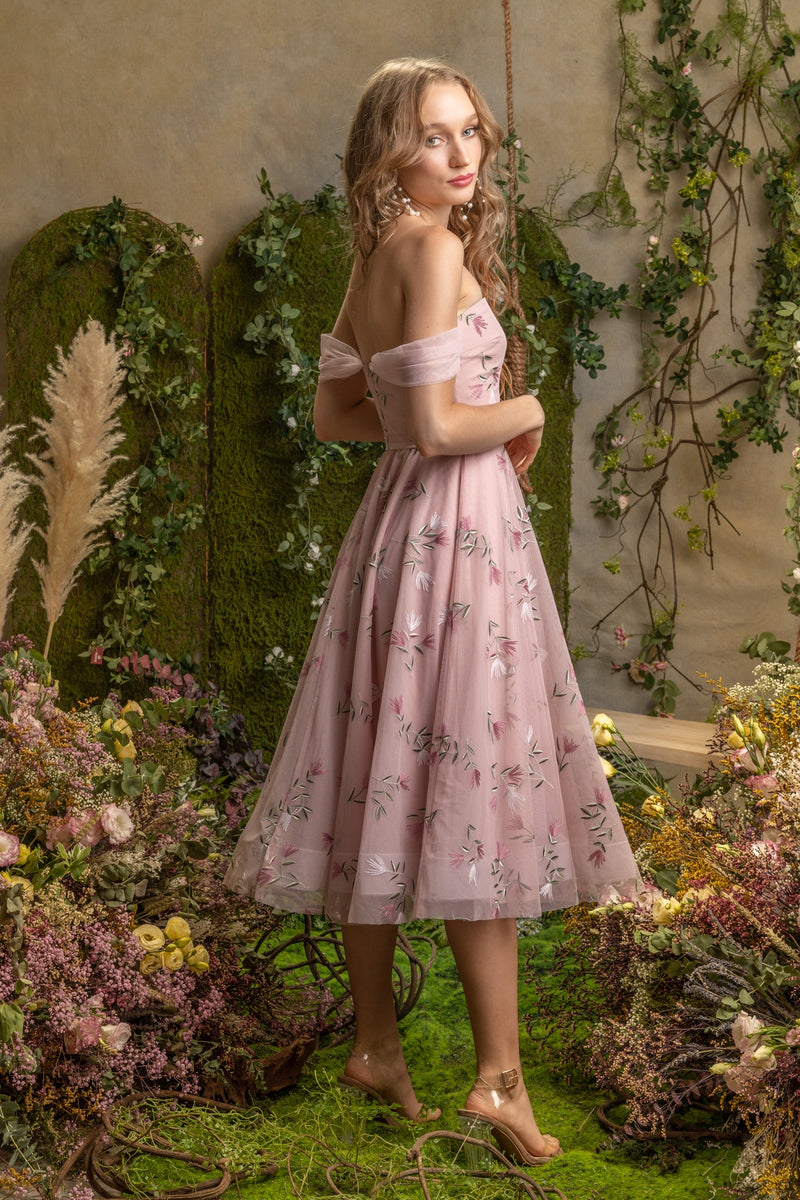 SS'19 Embroidered Tulle Dress - Pink