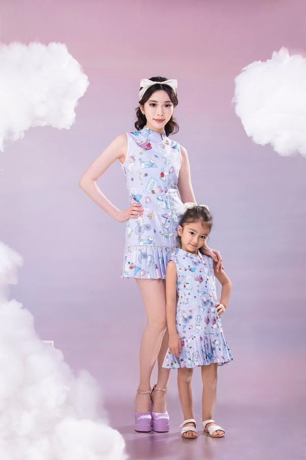 Dream'23 Limited Edition Mini Luna Qipao Dress - Periwinkle