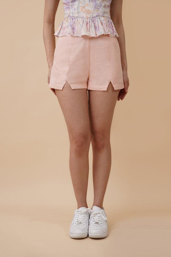 Front Slit Shorts - Pink