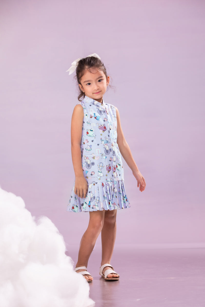 Dream'23 Limited Edition Mini Luna Qipao Dress - Periwinkle