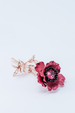 Flower Brooch - Red