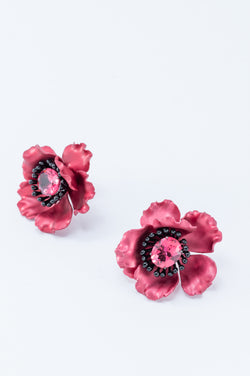 Flower Earring - Red