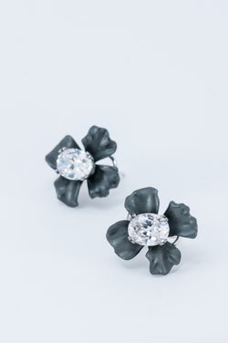 Flower Earrings - Black