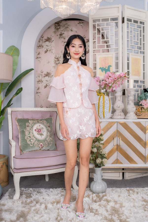 LNR'20 Lace Cheongsam Top - Pink
